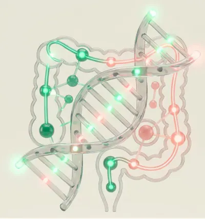 3D Diagnostic DNA Helix and Gut-Vagina Microbiome Axis Nodes