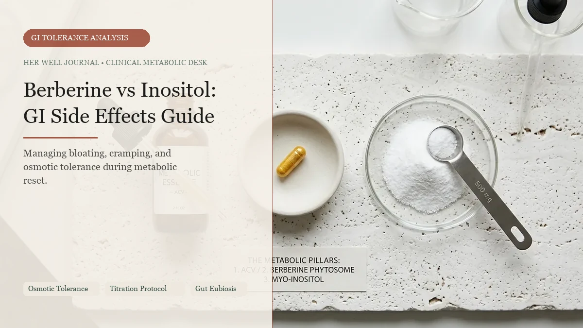 Berberine vs. Inositol Side Effects: How to Stop Bloating, Diarrhea, and Stomach Cramps — Clinical Protocol Infographic