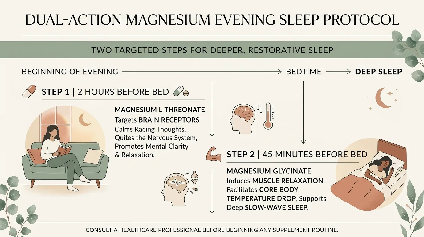 Timing chart for the 3-compound evening sleep protocol